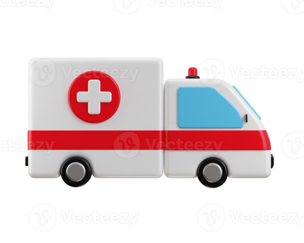 Medical ambulance vehicle icon 3d rendering illustration png
