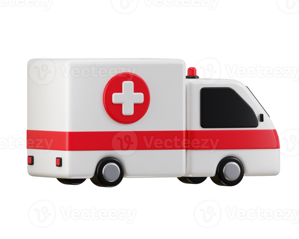 Medical ambulance vehicle icon 3d rendering illustration png