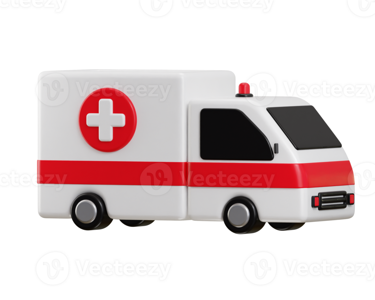 Medical ambulance vehicle icon 3d rendering illustration png