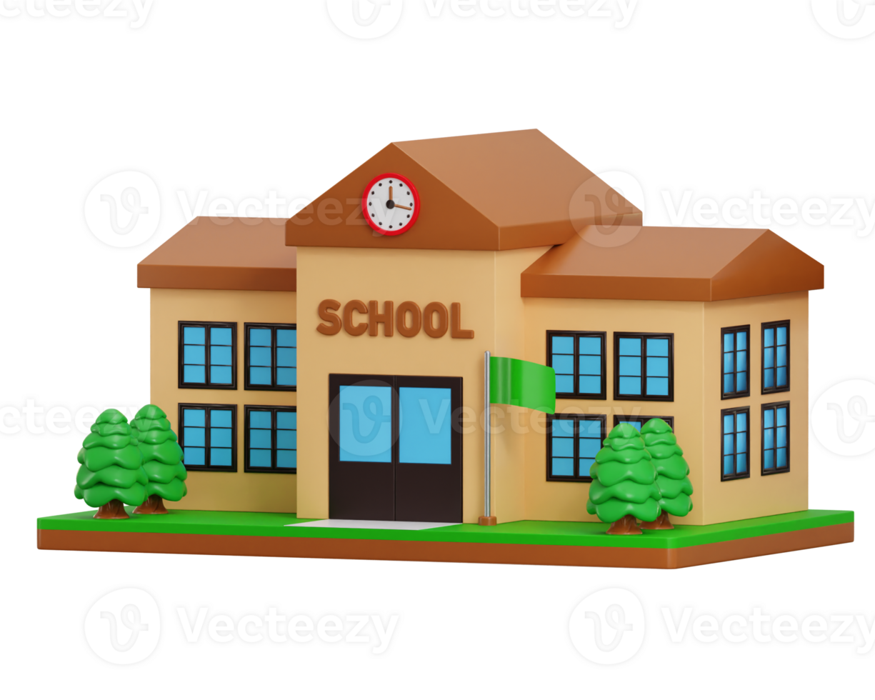 school icon 3d render concept of education icon illustration png