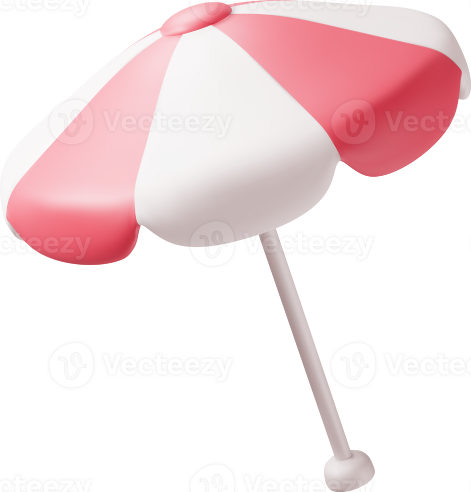 3d Red Beach Umbrella png