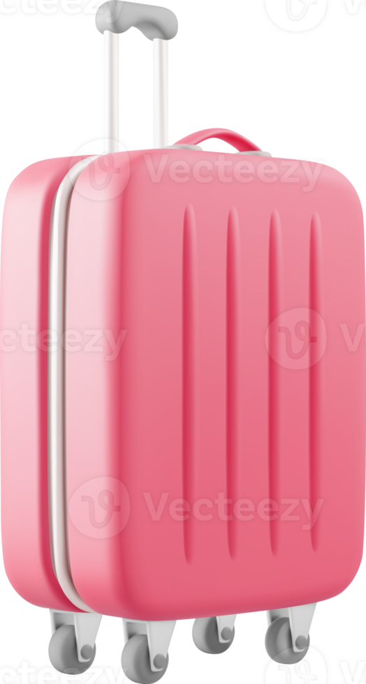 3D Red Travel Suitcase png