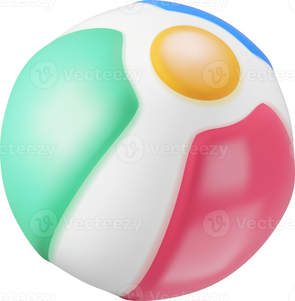 3d Colorful Beach Ball png