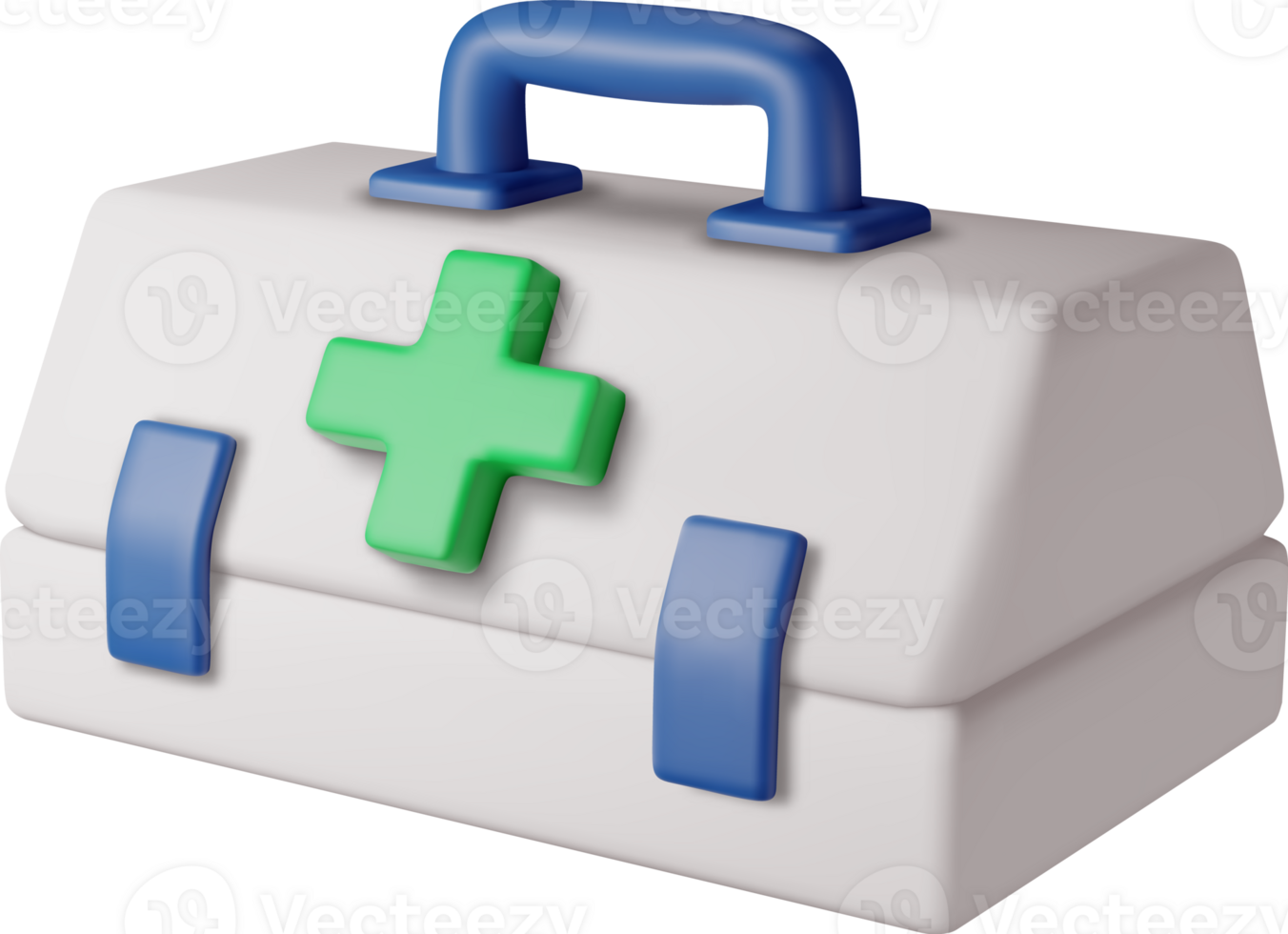 3d First aid kit with green cross png