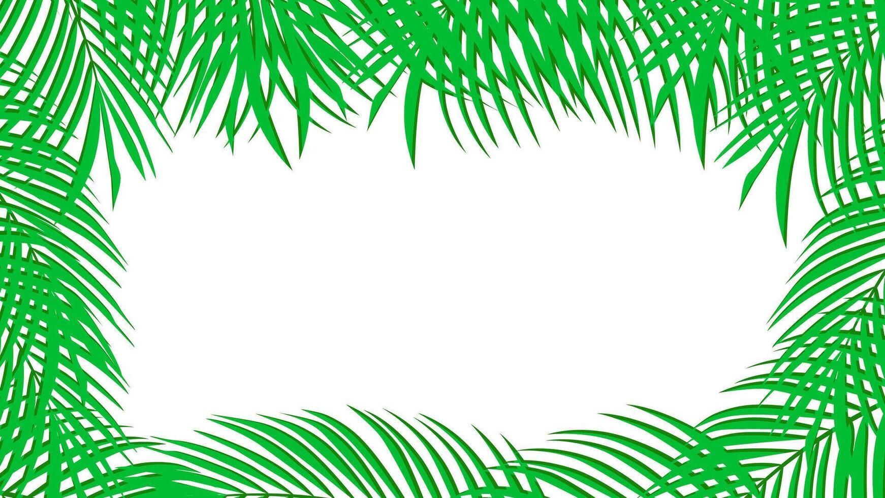 tropical palm leaves frame illustration vector