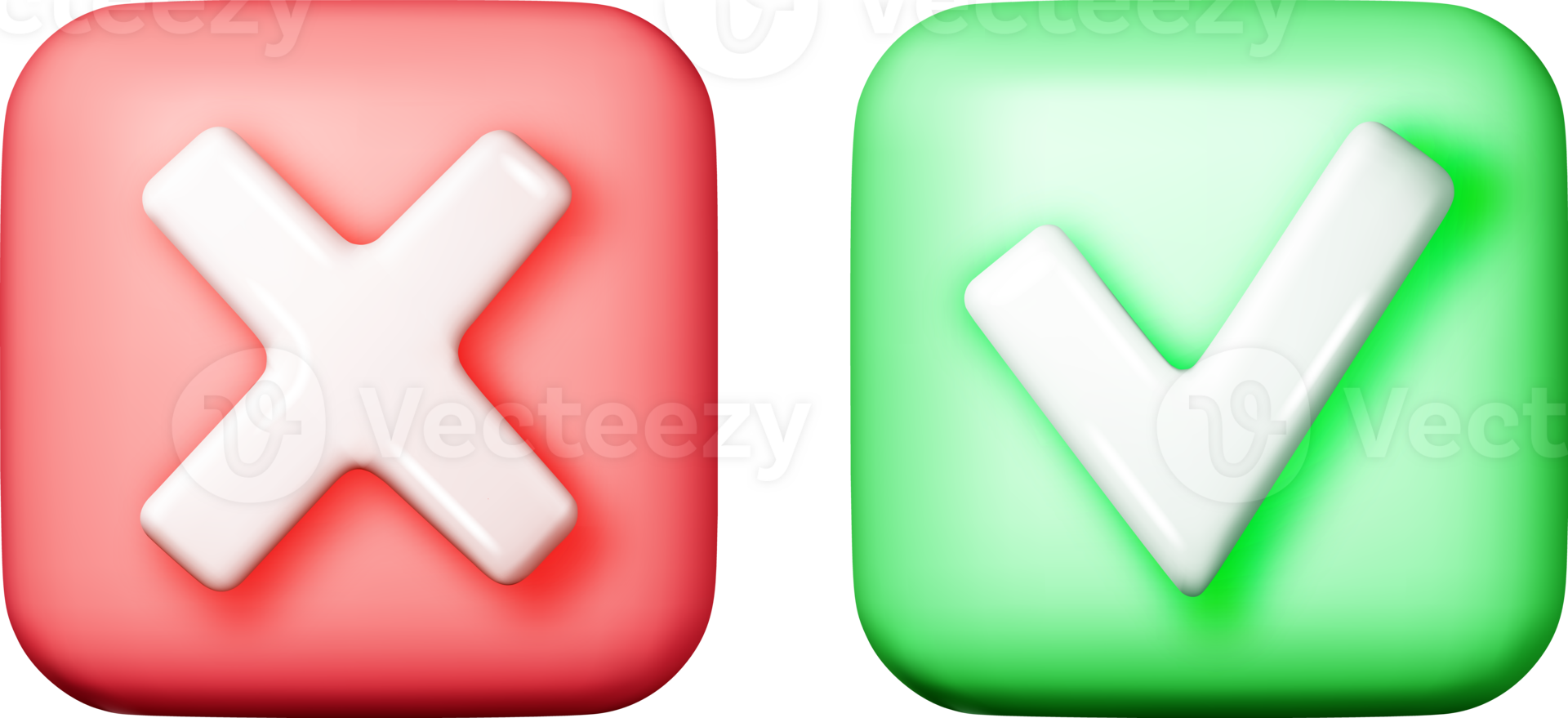 3D Right and Wrong Button png