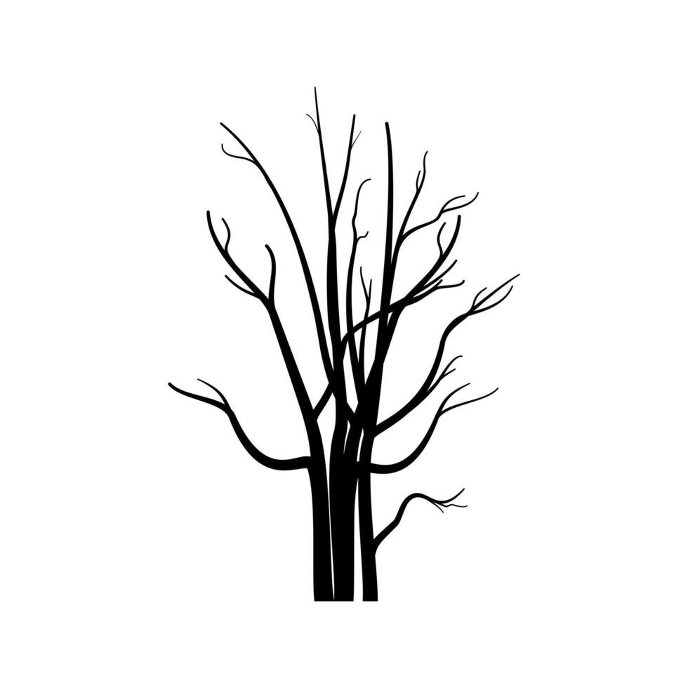 a black and white illustration of a tree with no leaves vector