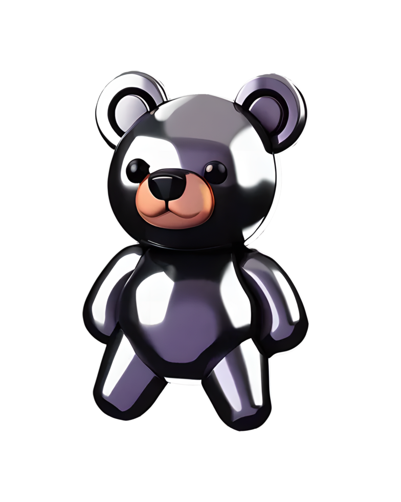 3d ilustración metálico oso png