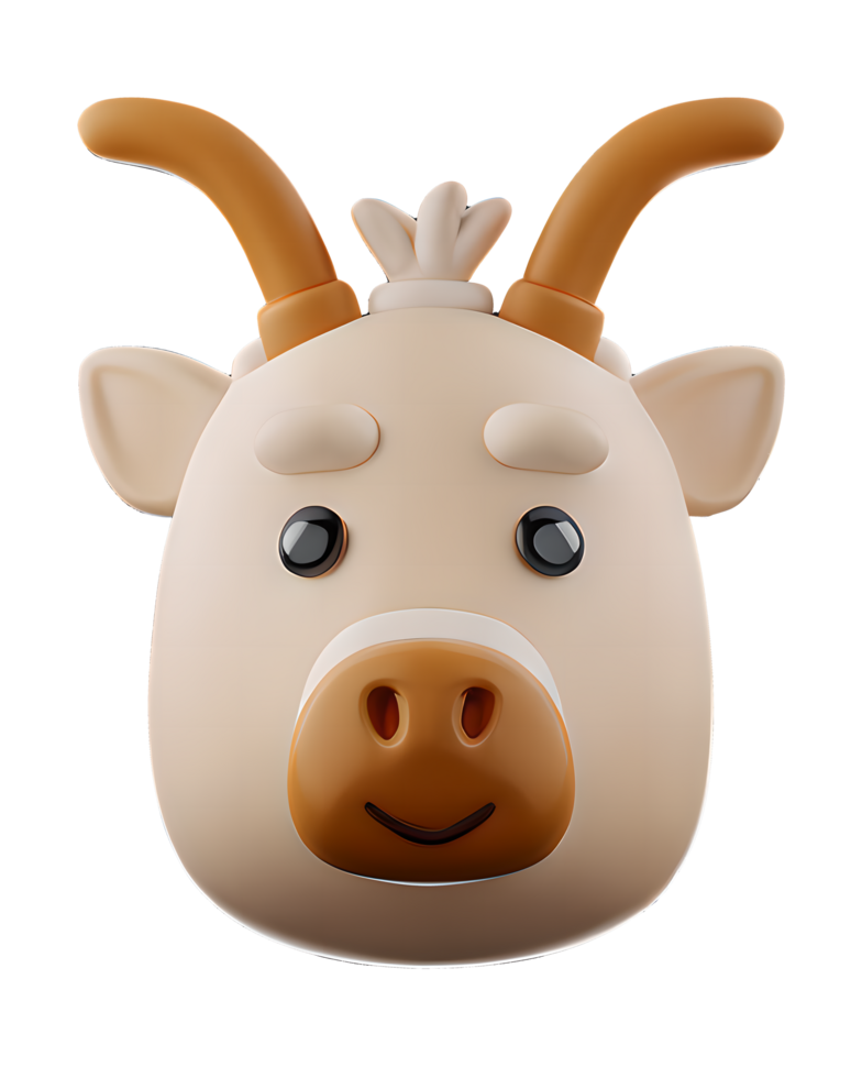 3d illustration bœuf tête png