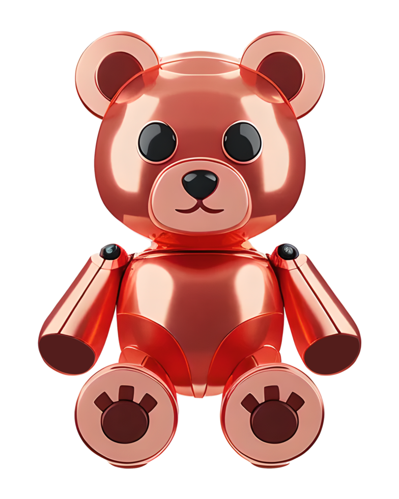 3d illustrazione rosa oro orso png