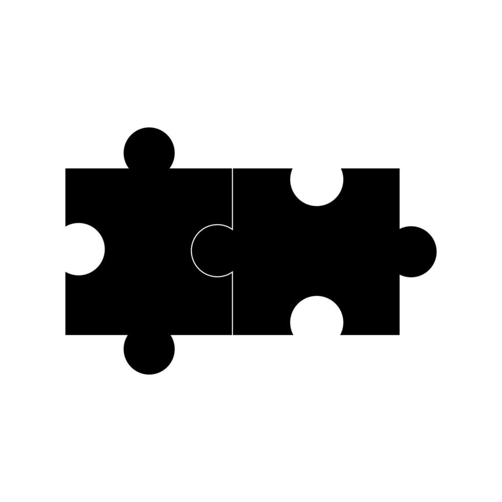 two black pieces of puzzle are shown together vector