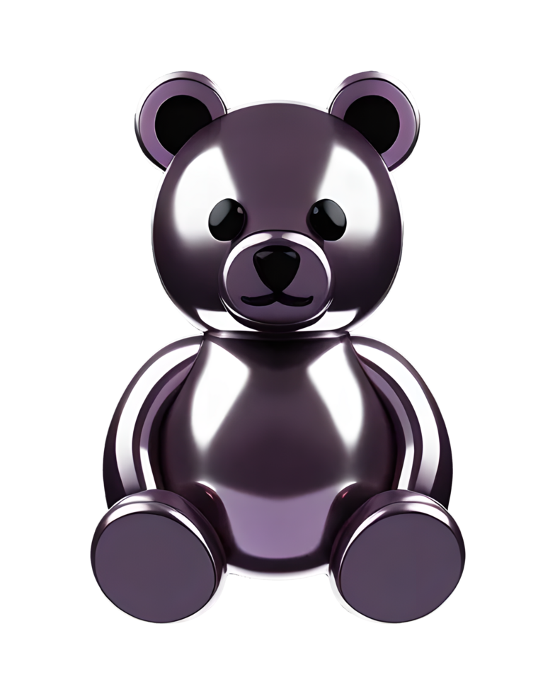 3D Illustration metallic bear png