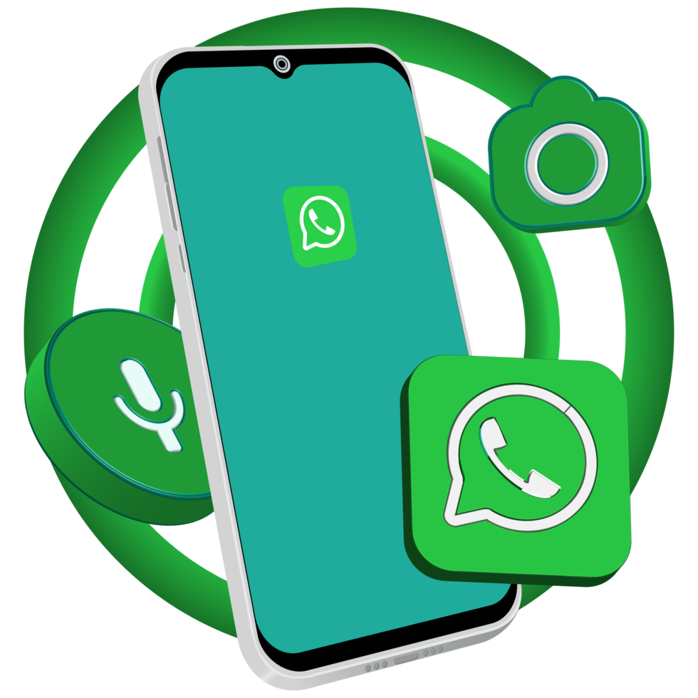 Modern 3D Template Whatsapp Interface Illustration. Internet network concept. png