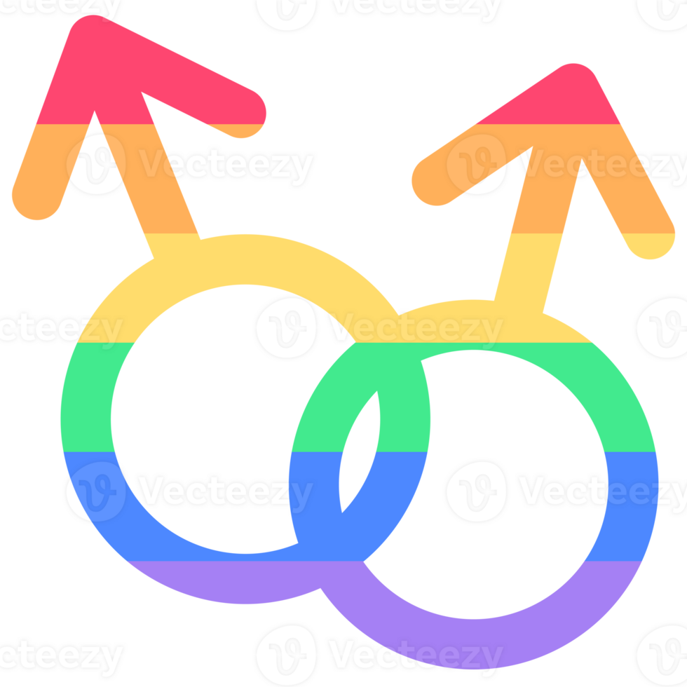 Cute and Colorful hand drawn kawaii pride month gender icon png