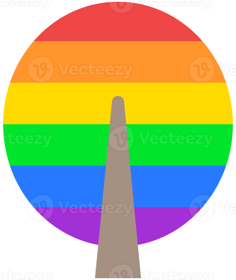 Cute and Colorful hand drawn kawaii pride month elements set tree png