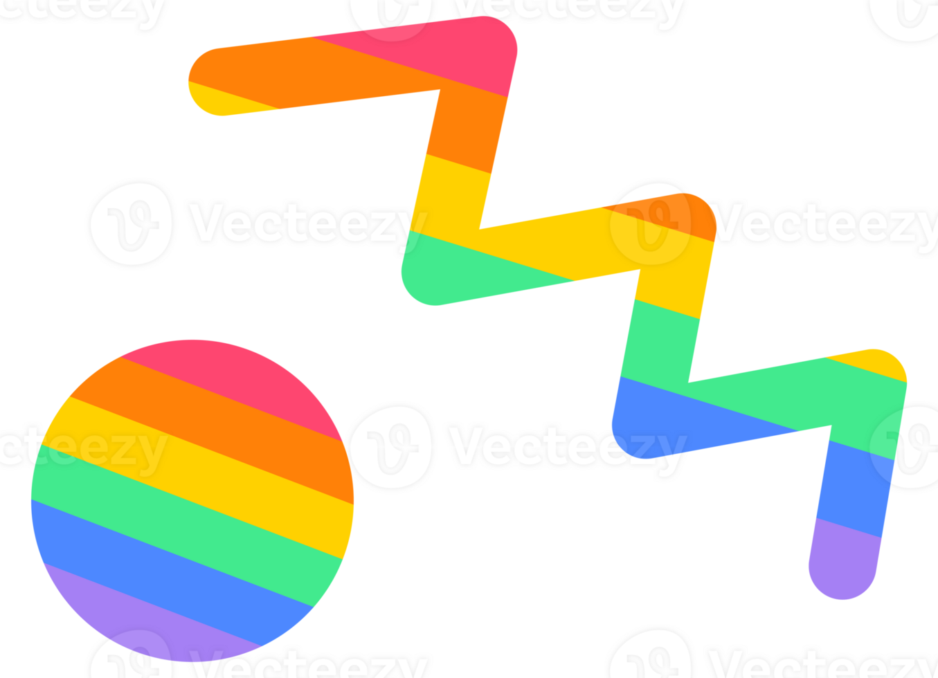 Cute and Colorful hand drawn kawaii pride month element set pride day element png