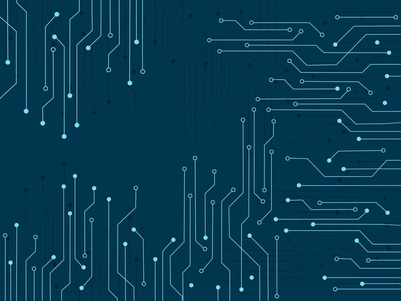 circuit board background with blue lines vector