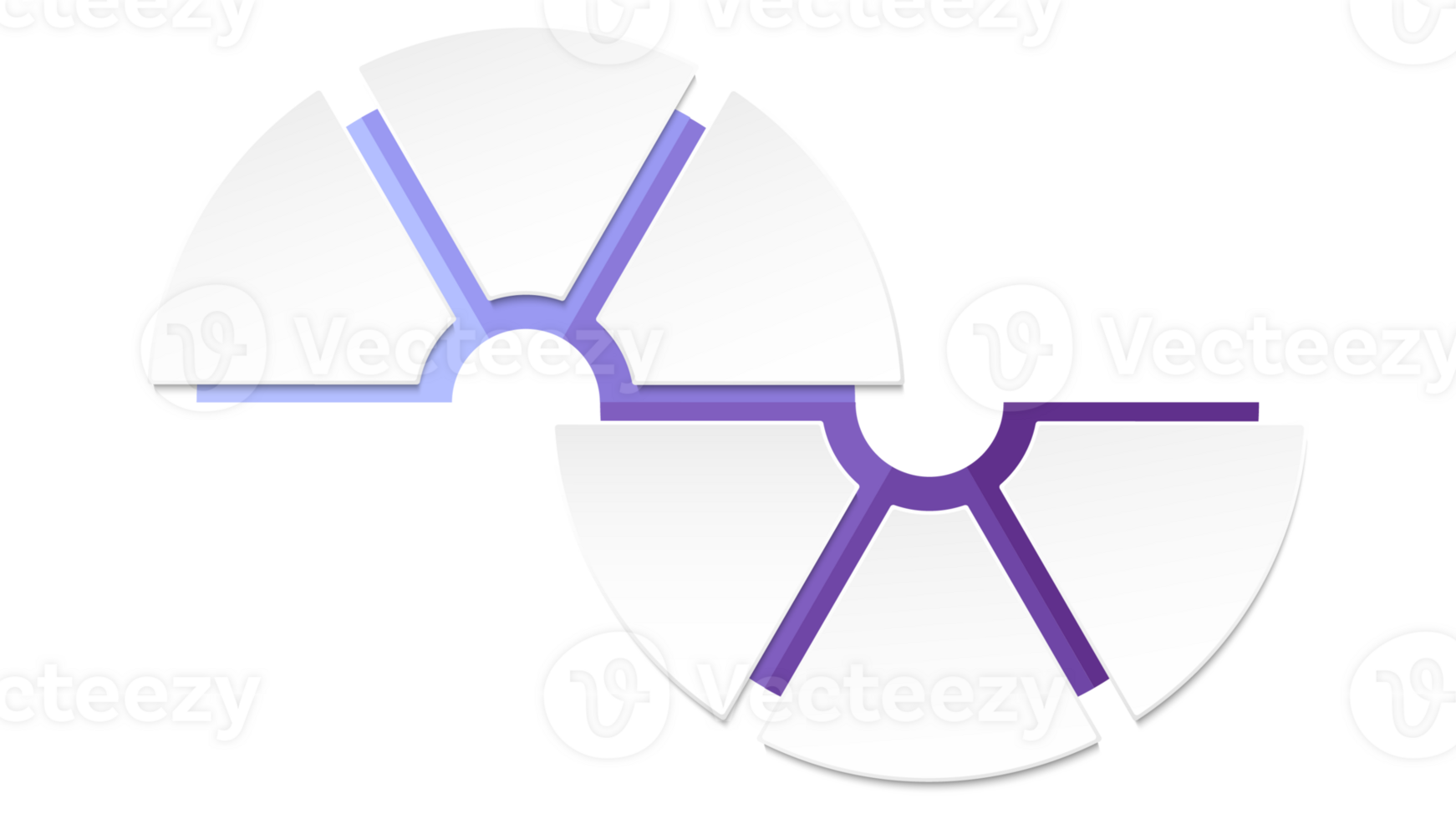 bleu Ton cercle infographie avec 6 pas, processus ou options. présentation faire glisser modèle. png