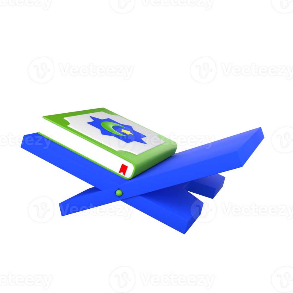 3d illustratie van een alquran met de concept van de maan en sterren Aan de Hoes png