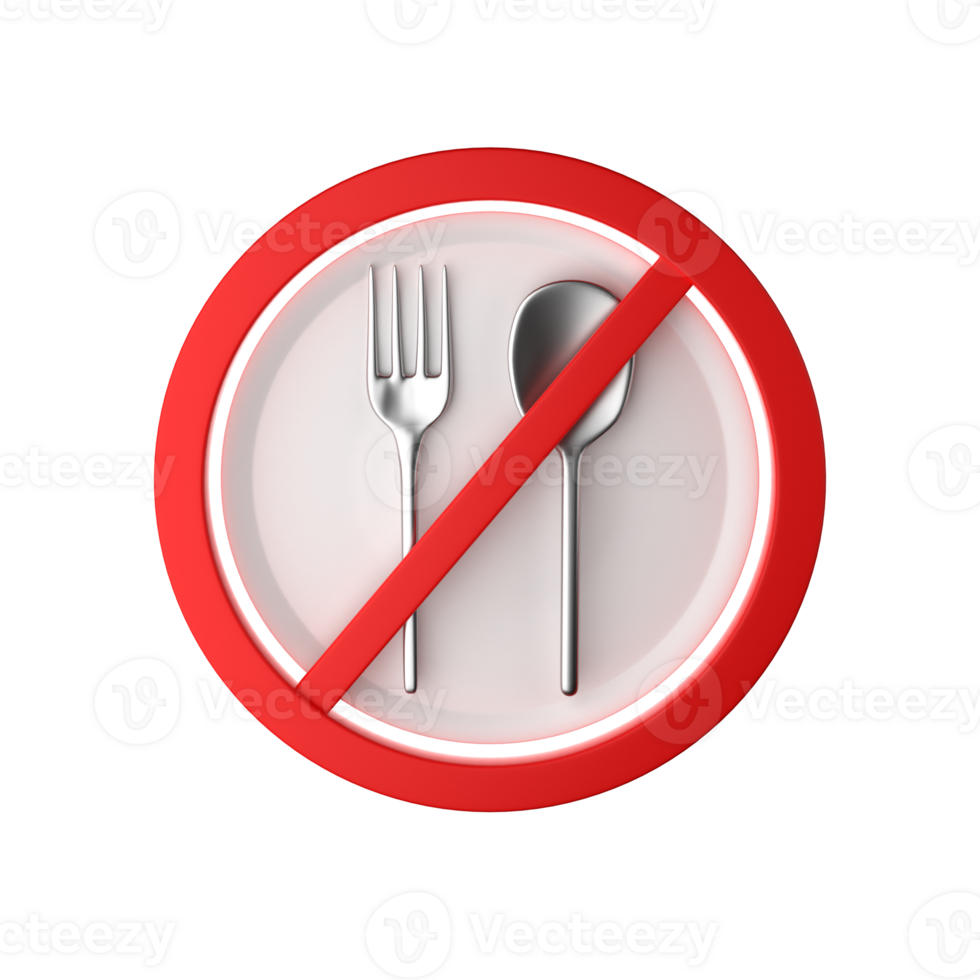 3D illustration of prohibited eating while fasting. suitable for Ramadan png