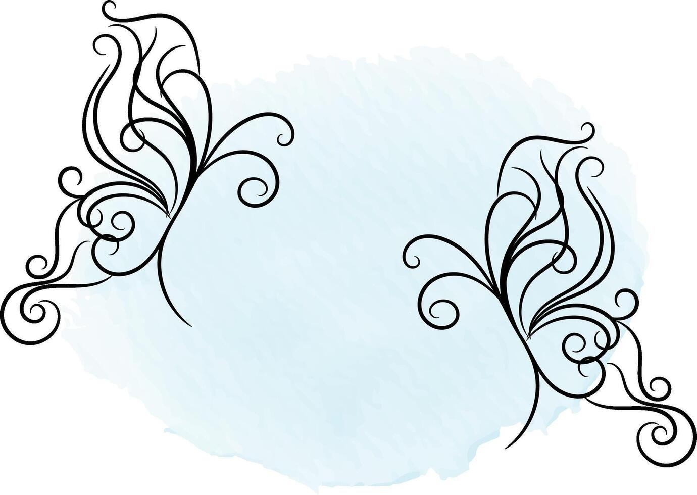 Beautiful butterfly outline illustration vector