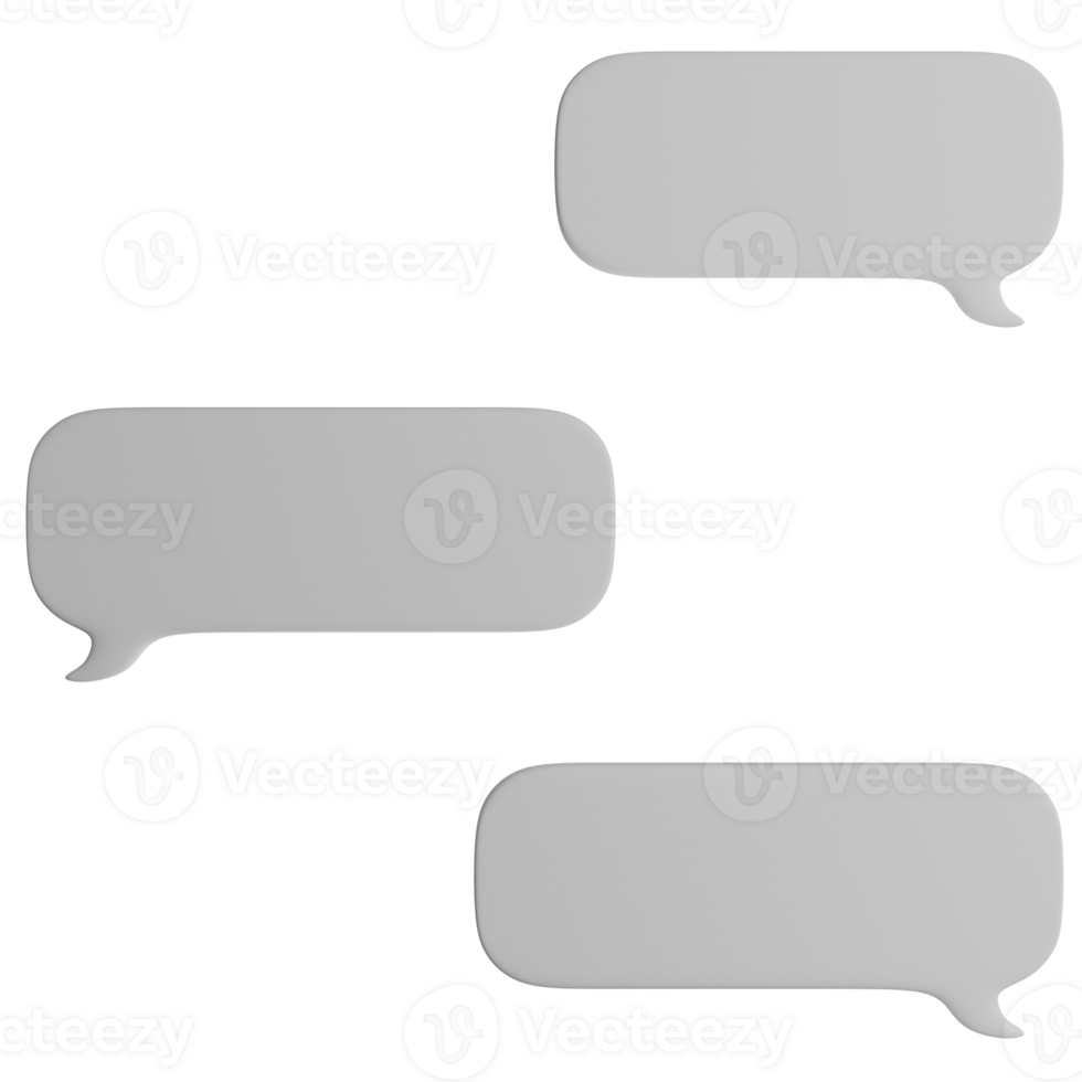 3D illustration of social conversation with speech bubbles png