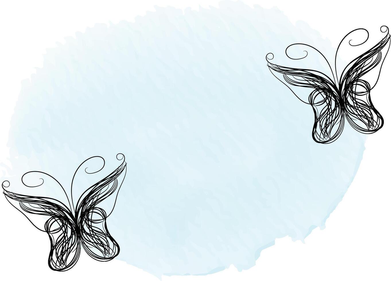 Beautiful butterfly outline illustration vector
