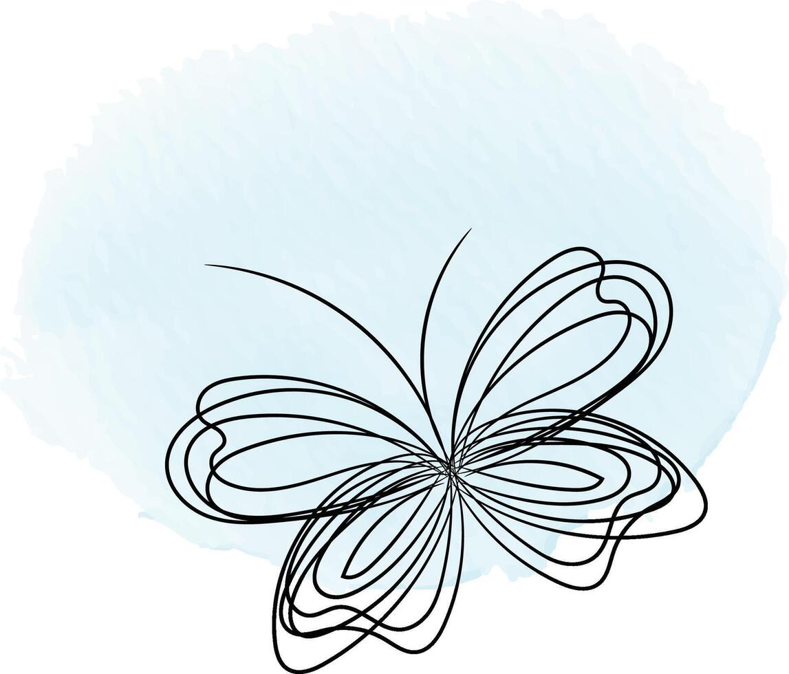 Beautiful butterfly outline illustration vector