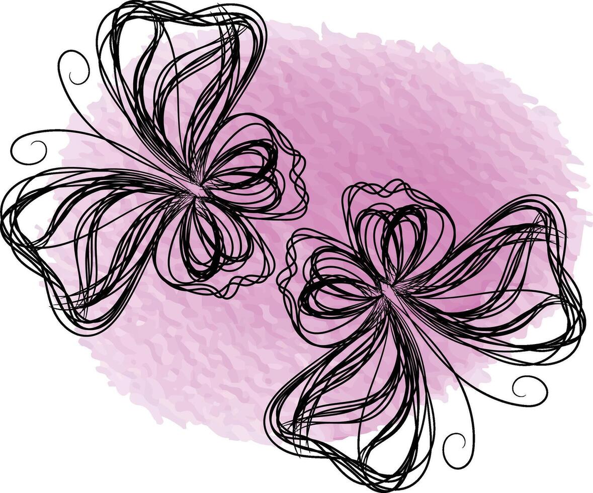 Butterfly outline with drawn details collection vector