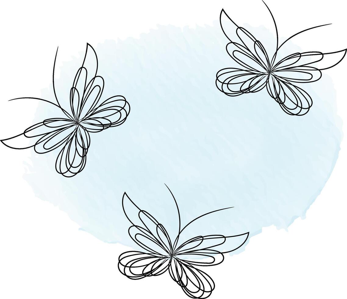 Beautiful butterfly outline illustration vector