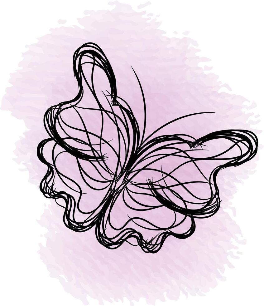 Linear flat butterfly outline design vector