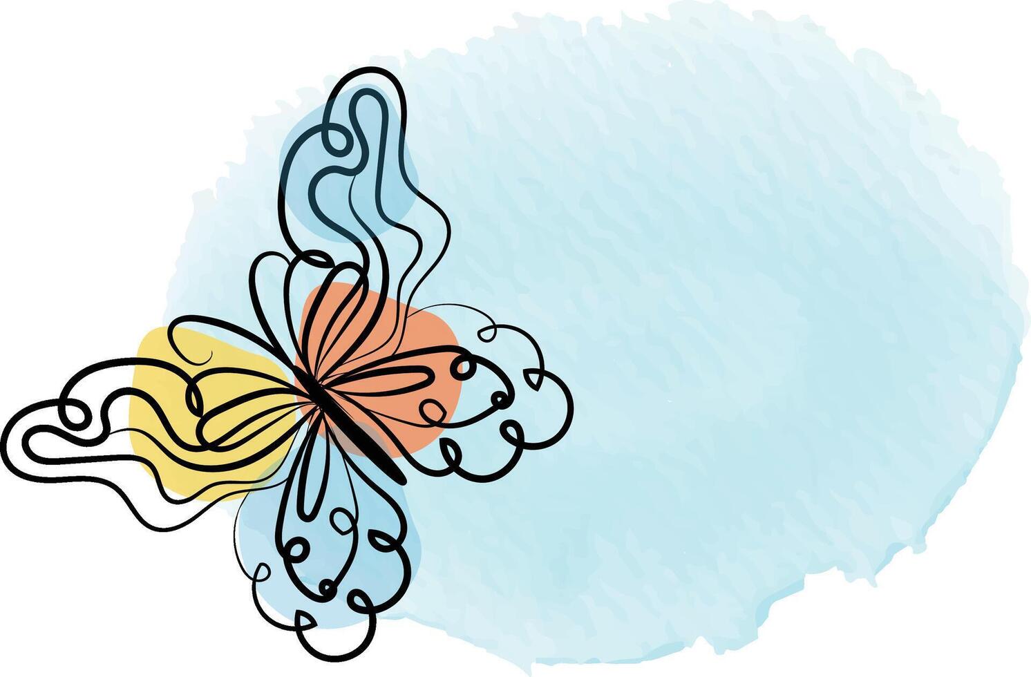 Butterfly outline with drawn details collection vector