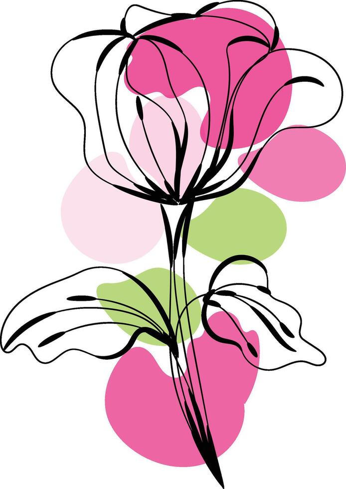 Monochromatic spring flowers collection vector