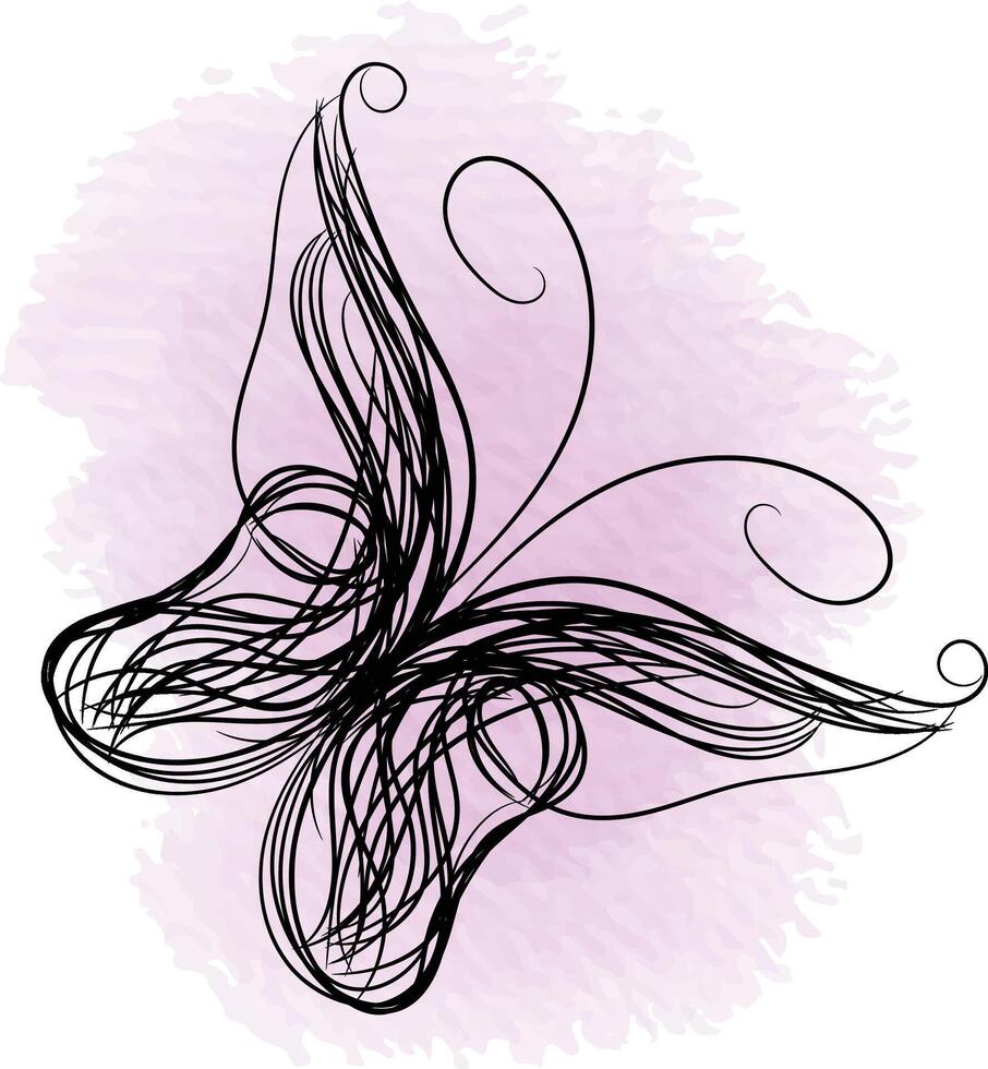 Linear flat butterfly outline design vector