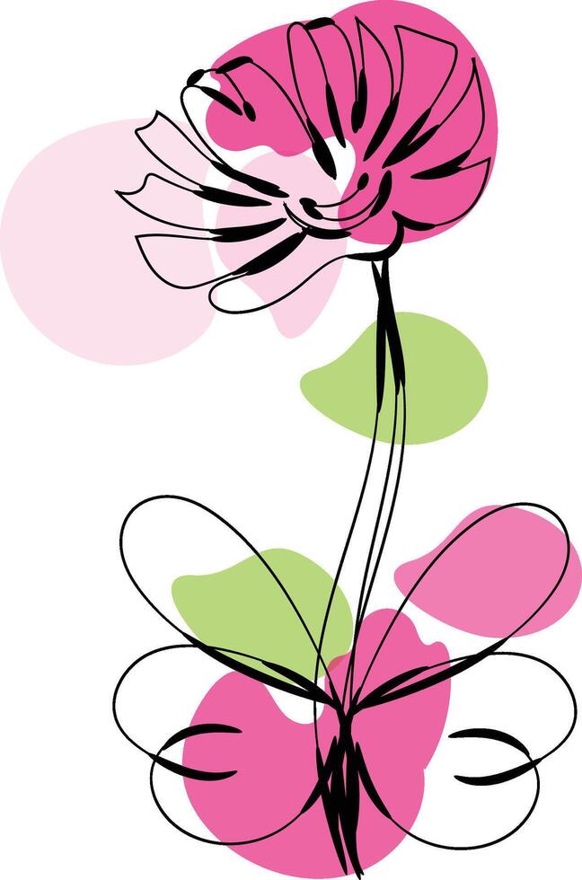 Monochromatic spring flowers collection vector
