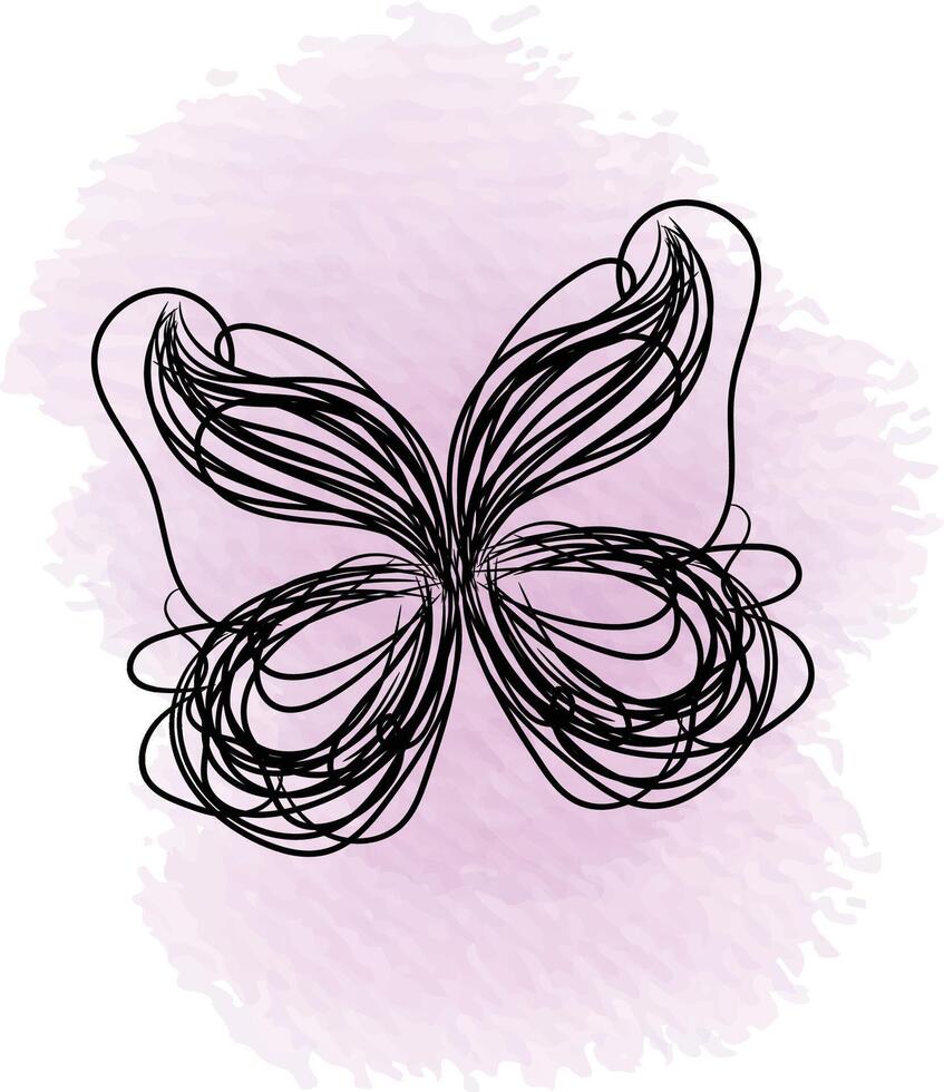 Linear flat butterfly outline design vector