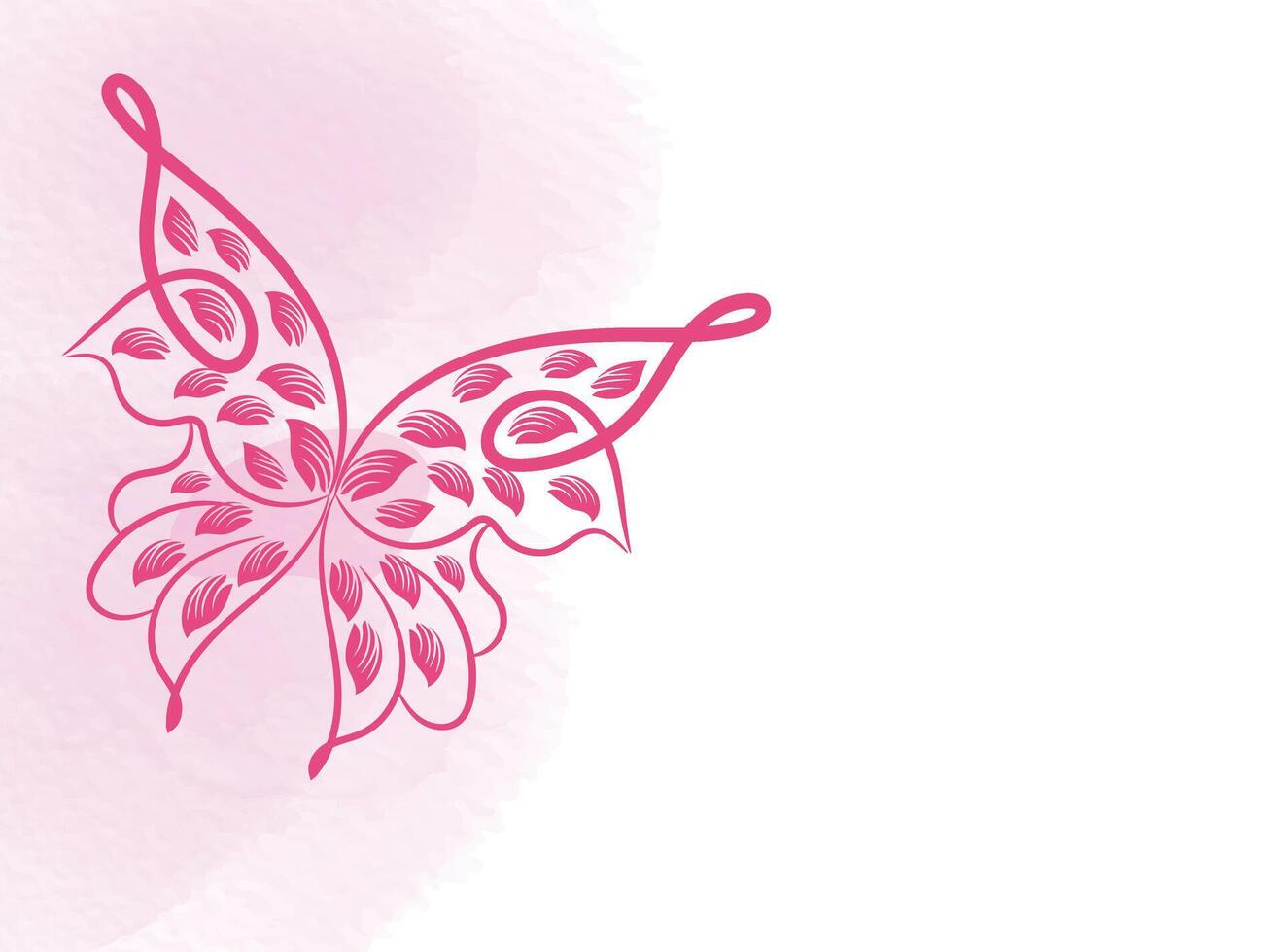 Beautiful butterfly outline illustration vector