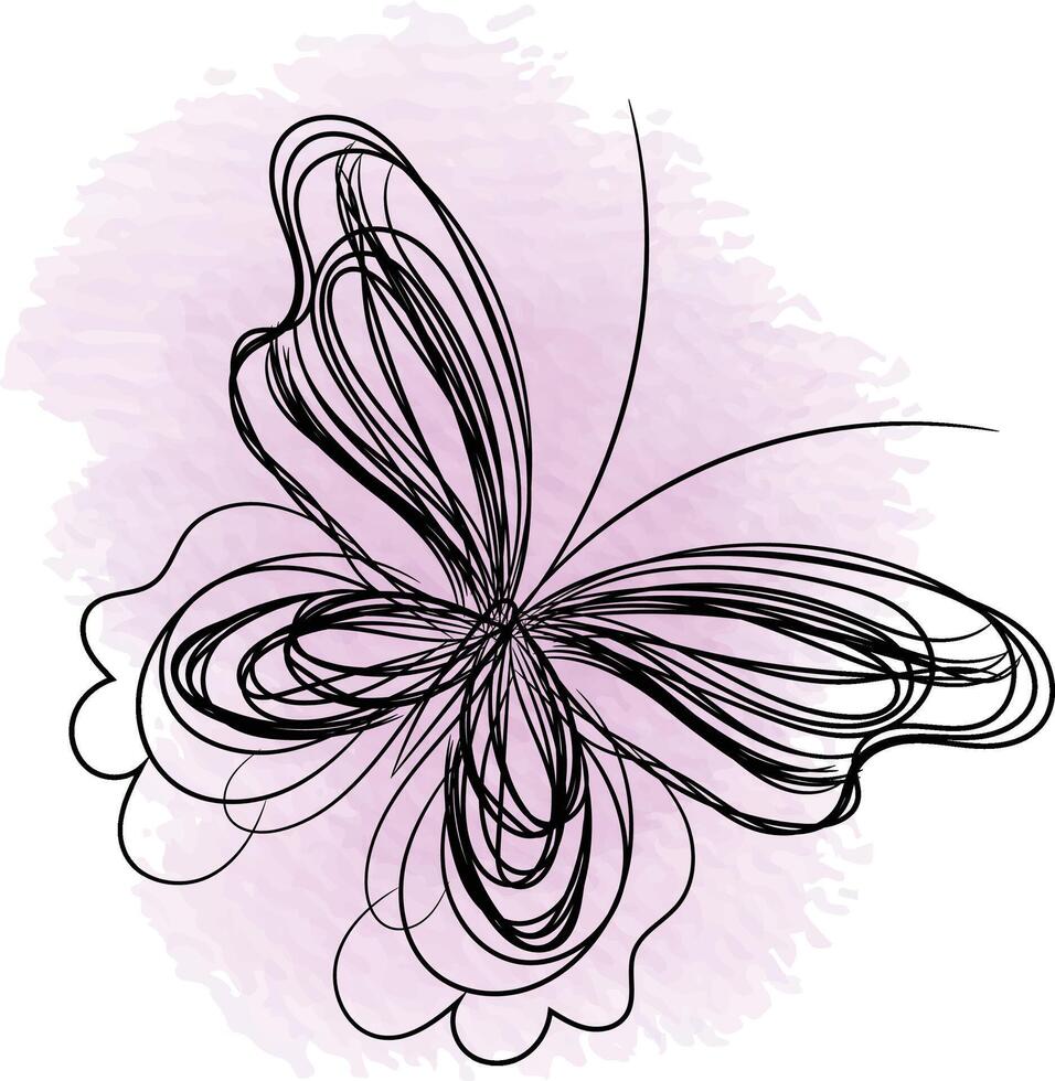 Linear flat butterfly outline design vector