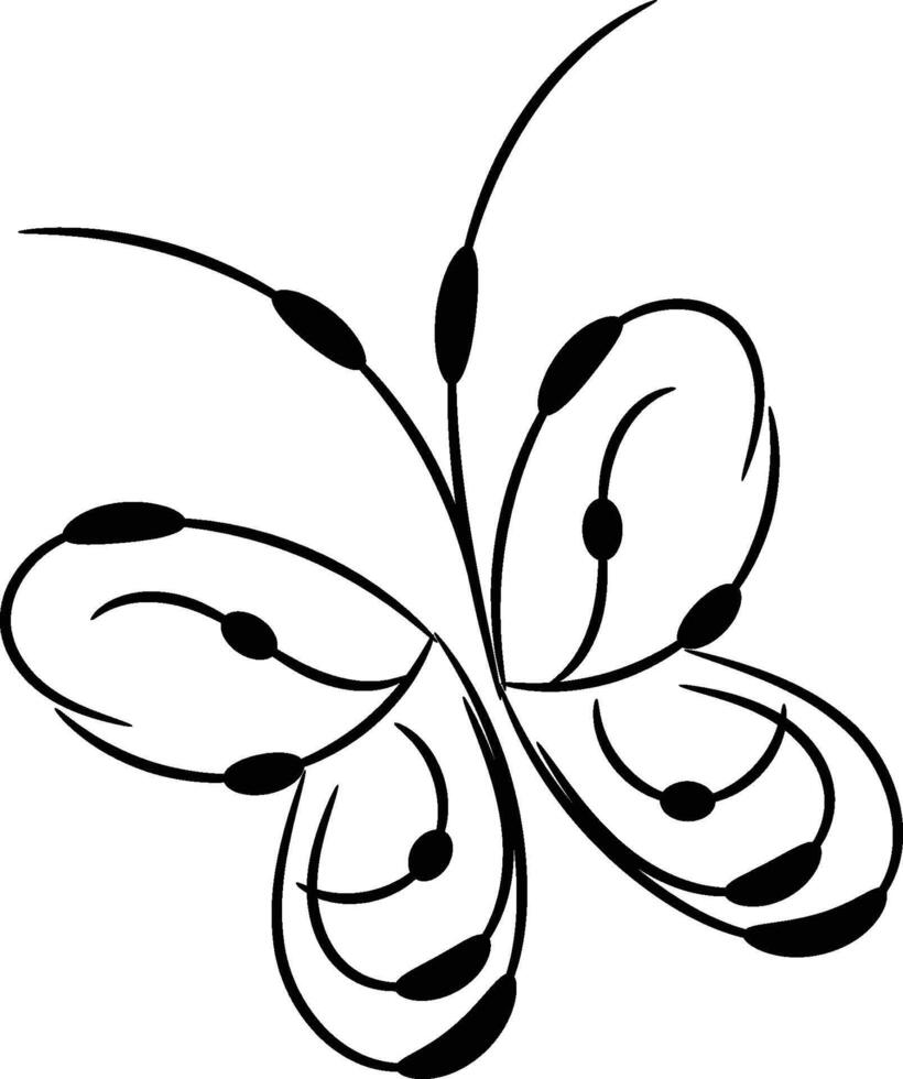 Beautiful butterfly outline illustration vector