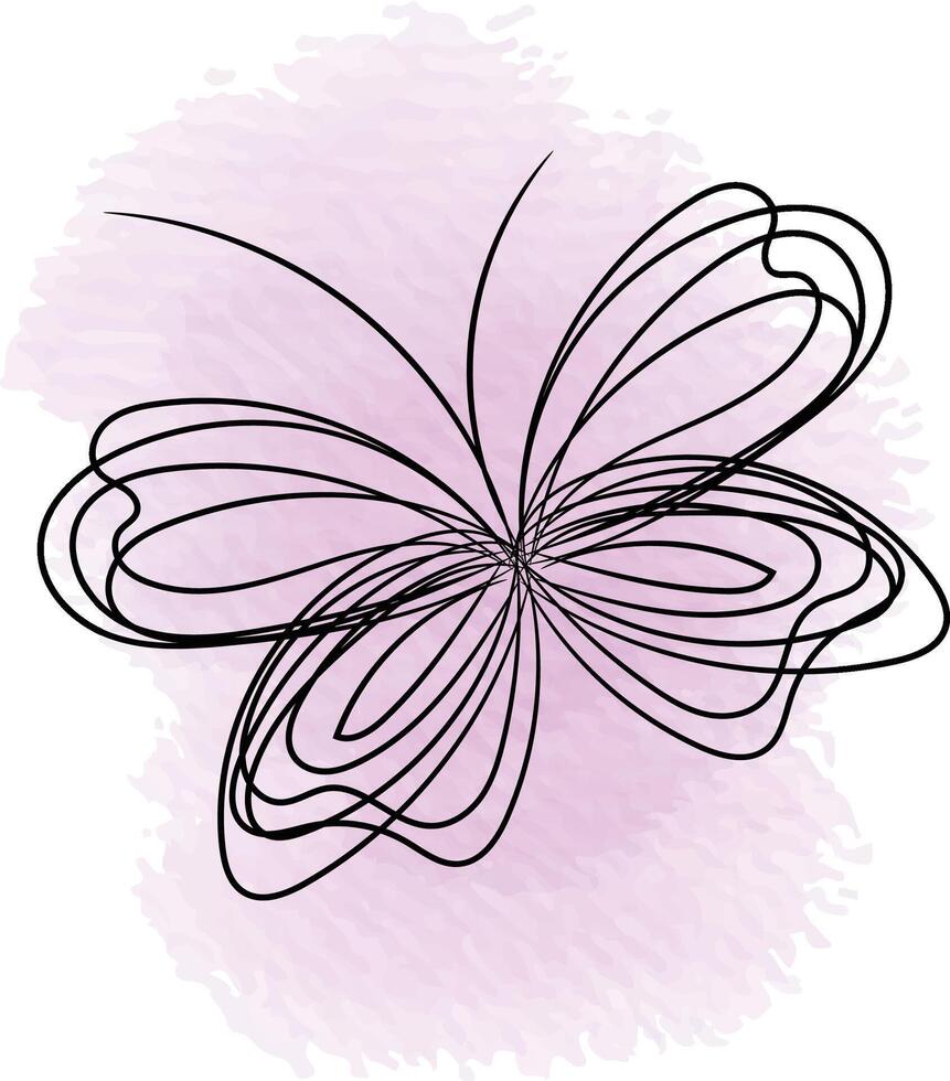 Linear flat butterfly outline design vector