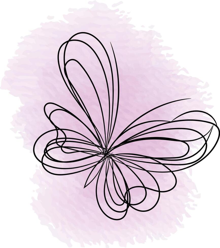 Linear flat butterfly outline design vector
