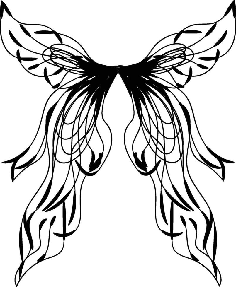 Beautiful butterfly outline illustration vector