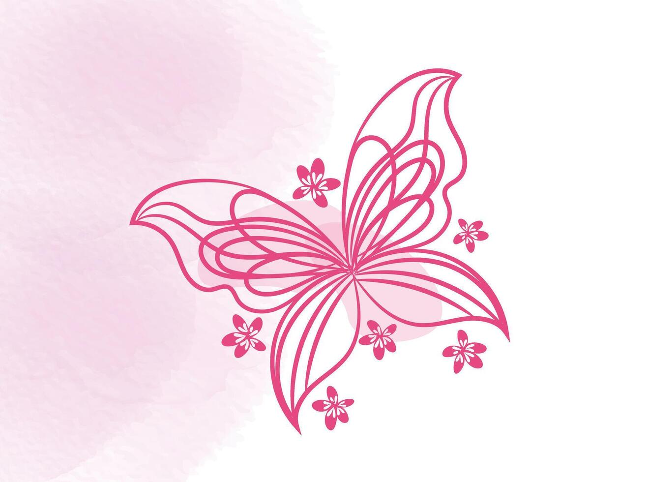 Beautiful butterfly outline illustration vector