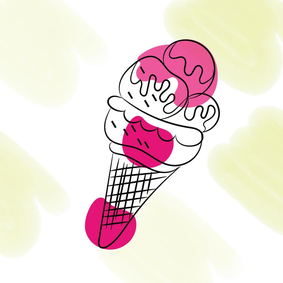 Hand drawn ice cream collection vector