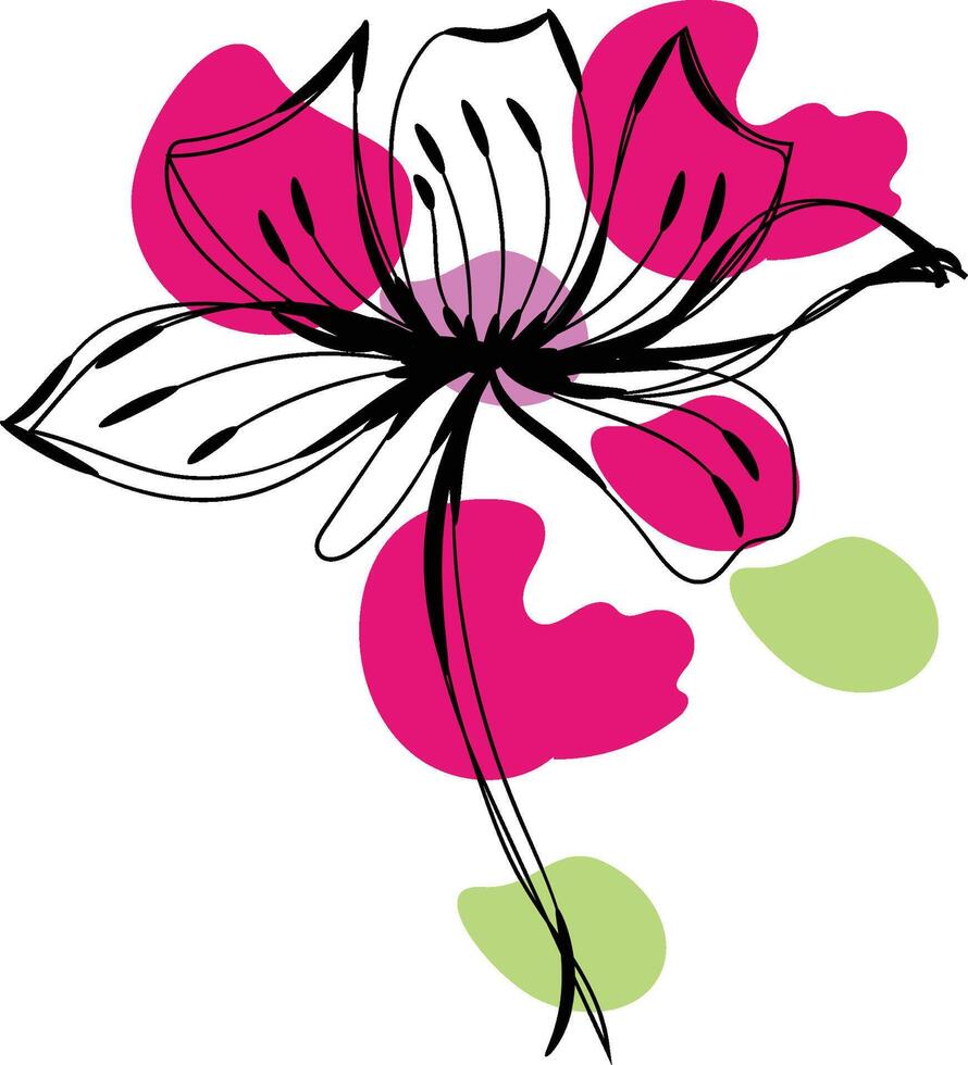 Monochromatic spring flowers collection vector