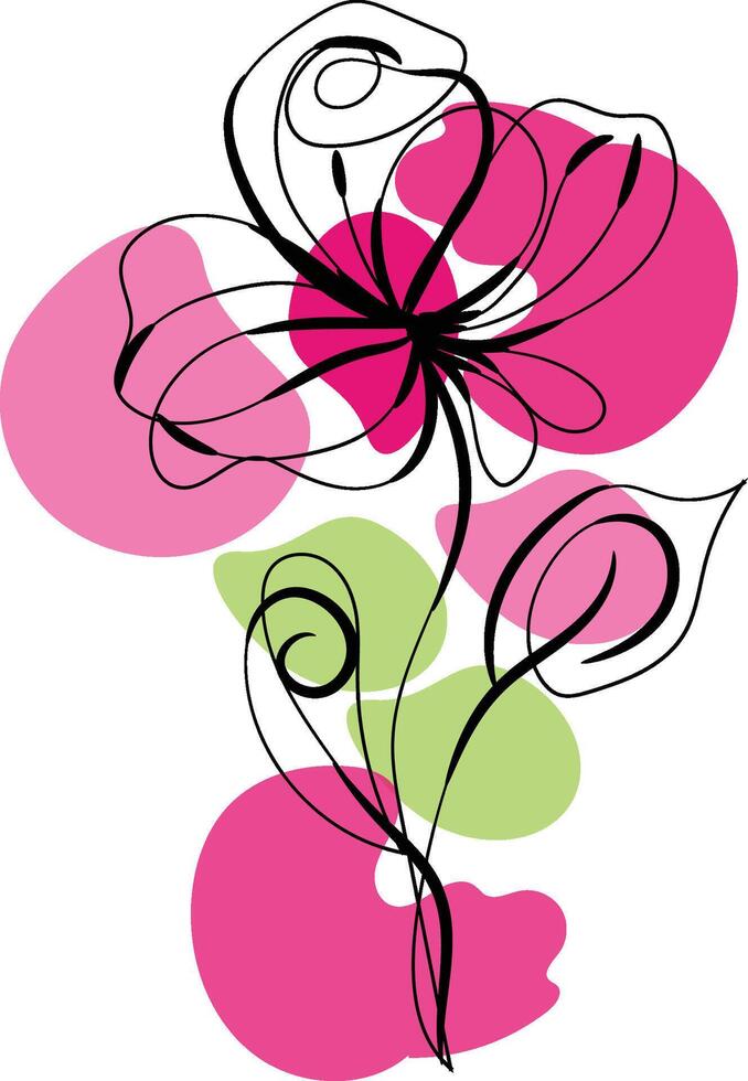 Monochromatic spring flowers collection vector