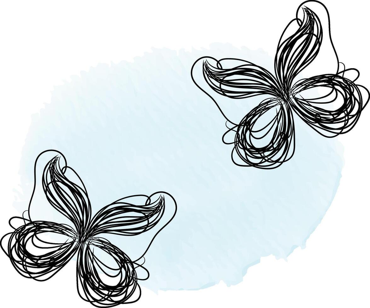 Beautiful butterfly outline illustration vector