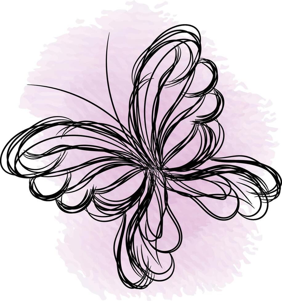 Linear flat butterfly outline design vector