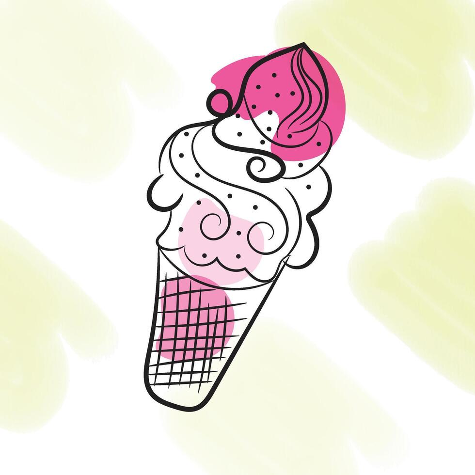 Hand drawn ice cream collection vector