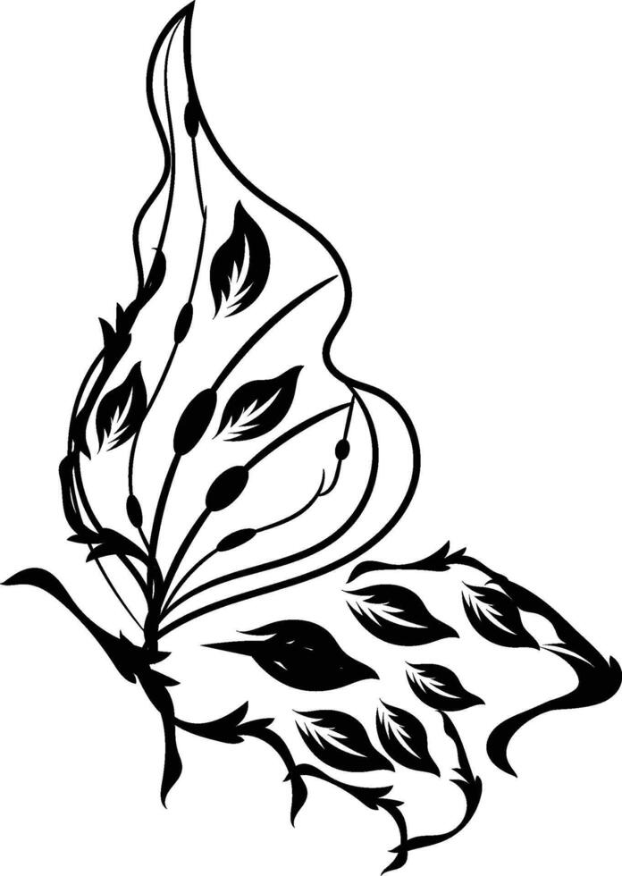 Beautiful butterfly outline illustration vector